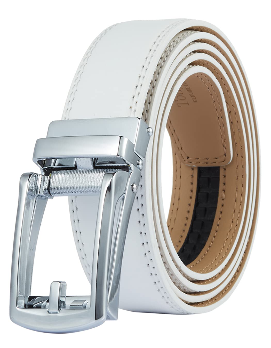 Mens Leather Ratchet Belts with Click Buckle Perfect Fit Dress Belt 30mm Wide