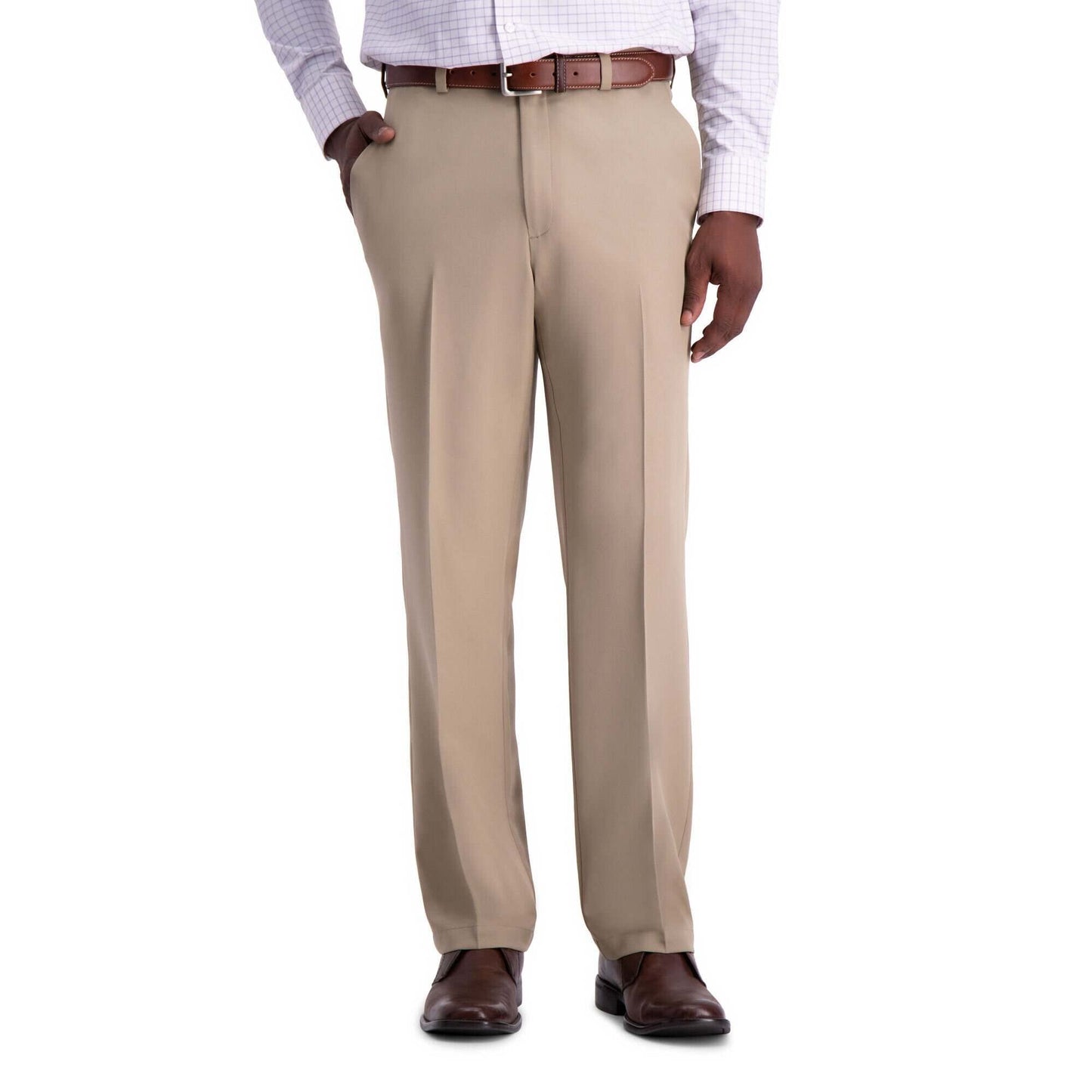 HAGGAR Mens Cool 18 Pro Classic Fit Flat Front Casual Pant Regular and Big & Tall Sizes