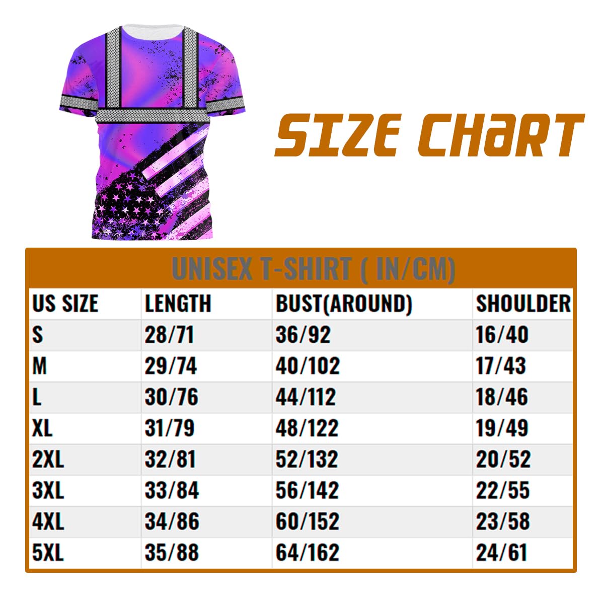 Color US Flag Skull High Visibility Shirt for Men Custom Name Safety Shirts Workwear for Patriotic, Runners