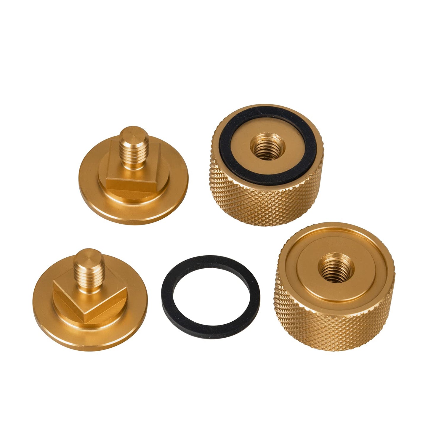 3mirrors Welding Hood (Pipeliner) Helmet Fasteners Gold Headgear Replacement Parts Accessories Screws Flip Hood Aluminum - Anodized w/Silicone Washer 1 Pair