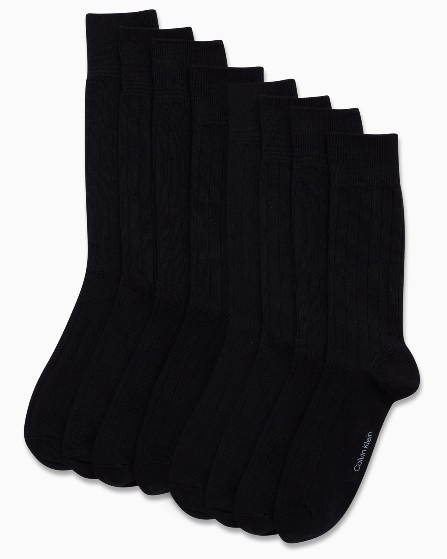 Calvin Klein Men's Dress Socks - Lightweight Cotton Blend Crew Socks (8 Pairs)