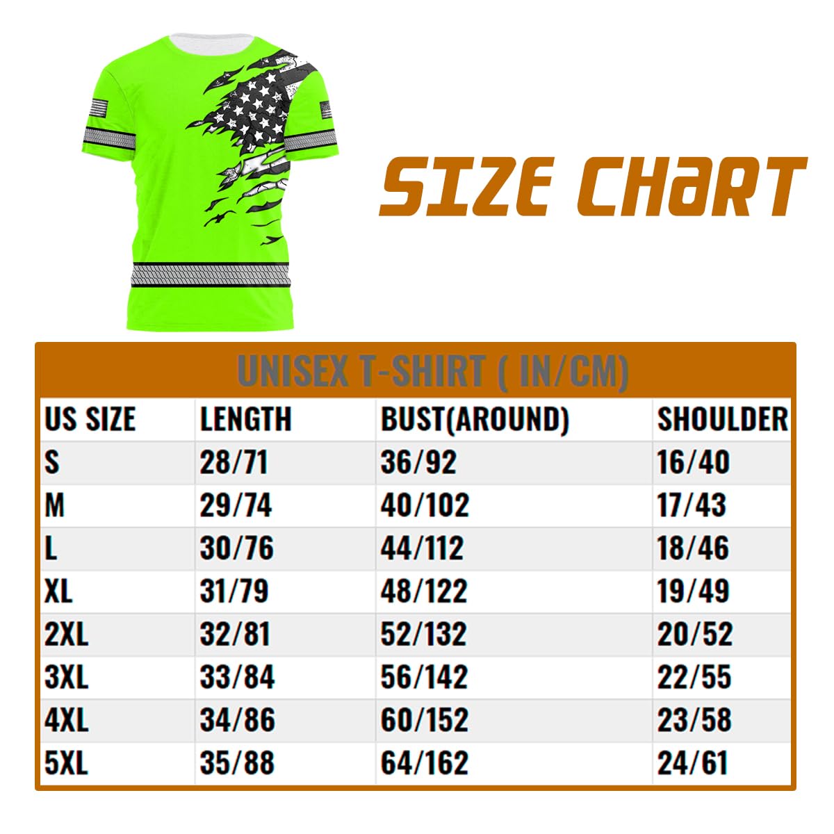 Color US Flag Skull High Visibility Shirt for Men Custom Name Safety Shirts Workwear for Patriotic, Runners