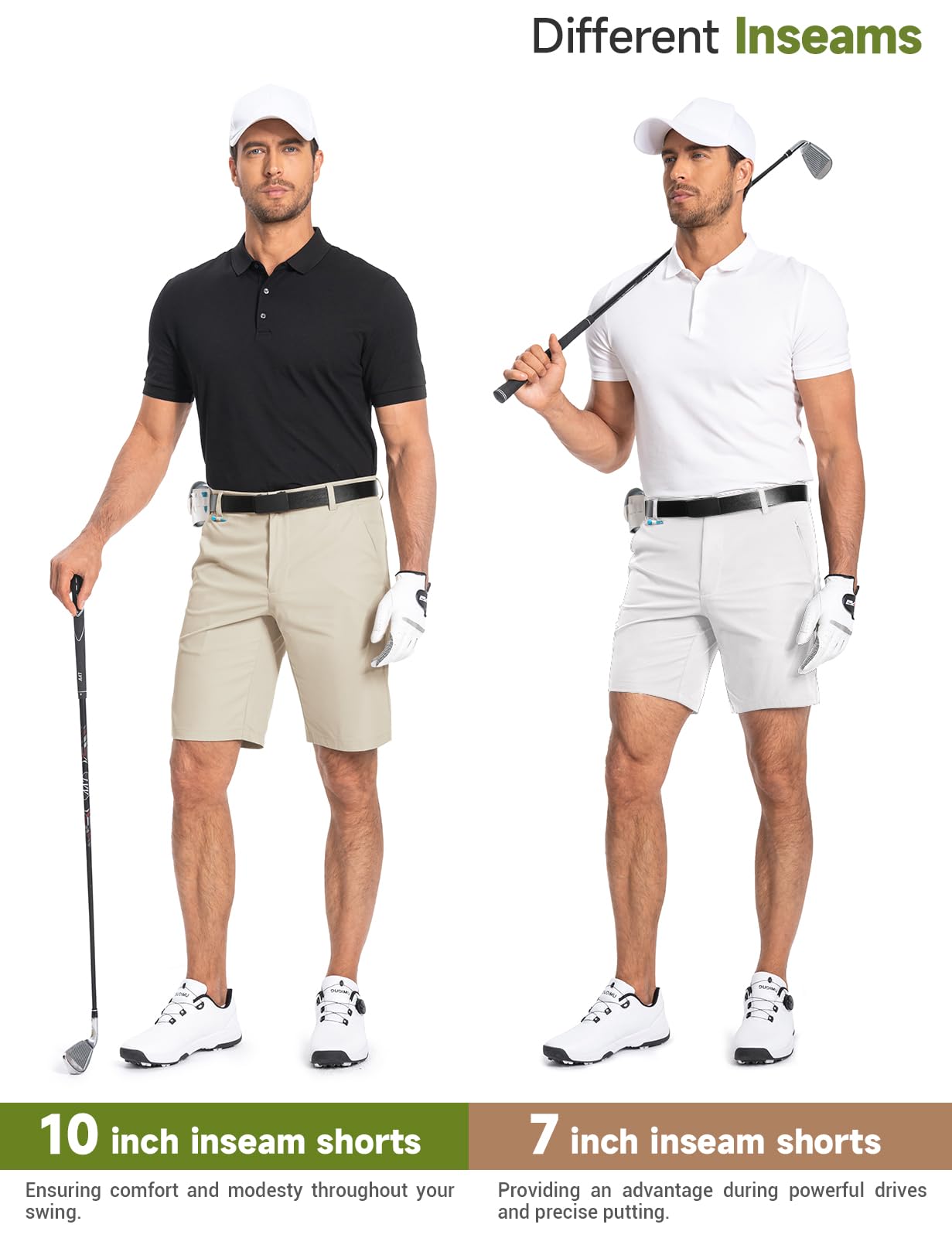 Men's Golf Shorts 7" 10" Dress Casual Shorts Quick Dry Stretch Anti-Wrinkle Work Hybrid Chino Shorts with 4 Pockets