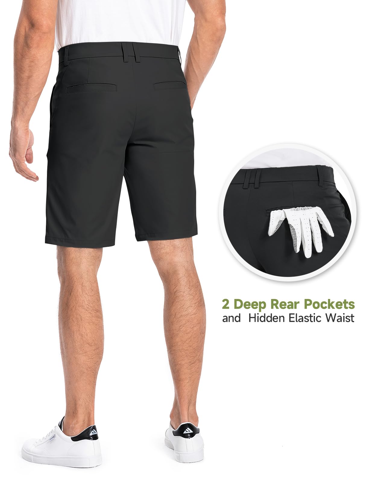 Men's Golf Shorts 7" 10" Dress Casual Shorts Quick Dry Stretch Anti-Wrinkle Work Hybrid Chino Shorts with 4 Pockets