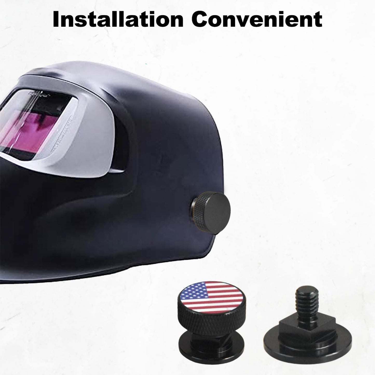 Welding Hood Helmet Pipeliner Fasteners-1Pair USA Flag Pattern Aluminum Helmet Pipeliner Headgear Replacement Parts Accessories Screws Flip Hood, Anti-Rust