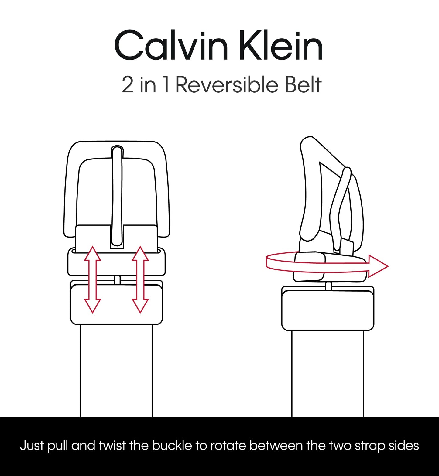 Calvin Klein Men's Two-in-One Reversible Rotative Buckle Casual Dress Belt