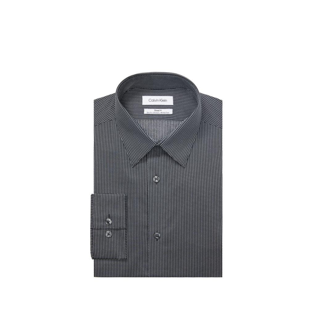 Calvin Klein Men's Non Iron Regular Fit Herringbone French Cuff Dress Shirt