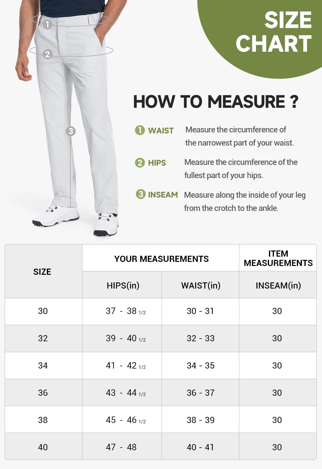 Men's-Golf-Pants-Classic-Fit Stretch Quick Dry Lightweight Dress Work Casual Outdoor Comfy Trousers with Pockets