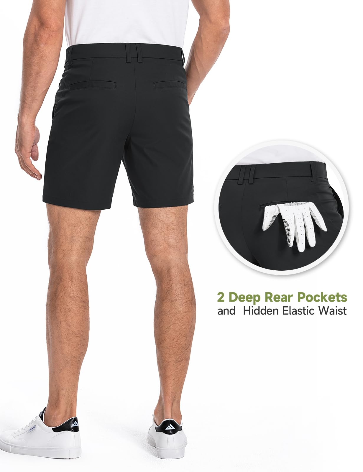 Men's Golf Shorts 7" 10" Dress Casual Shorts Quick Dry Stretch Anti-Wrinkle Work Hybrid Chino Shorts with 4 Pockets