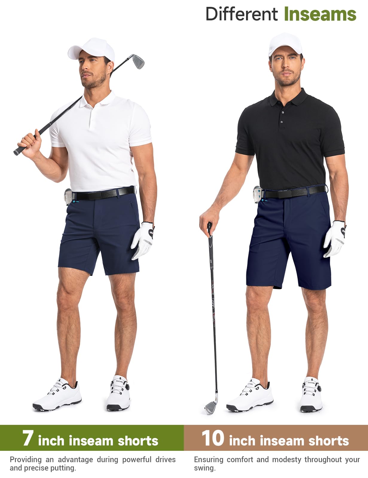 Men's Golf Shorts 7" 10" Dress Casual Shorts Quick Dry Stretch Anti-Wrinkle Work Hybrid Chino Shorts with 4 Pockets