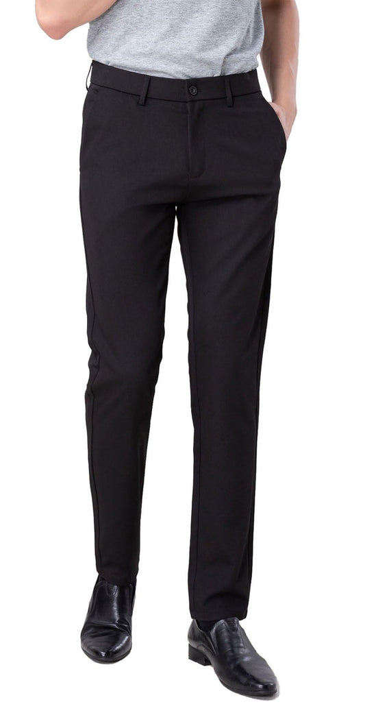 Plaid&Plain Men’s Slim Fit Dress Pants Stretch Dress Pants