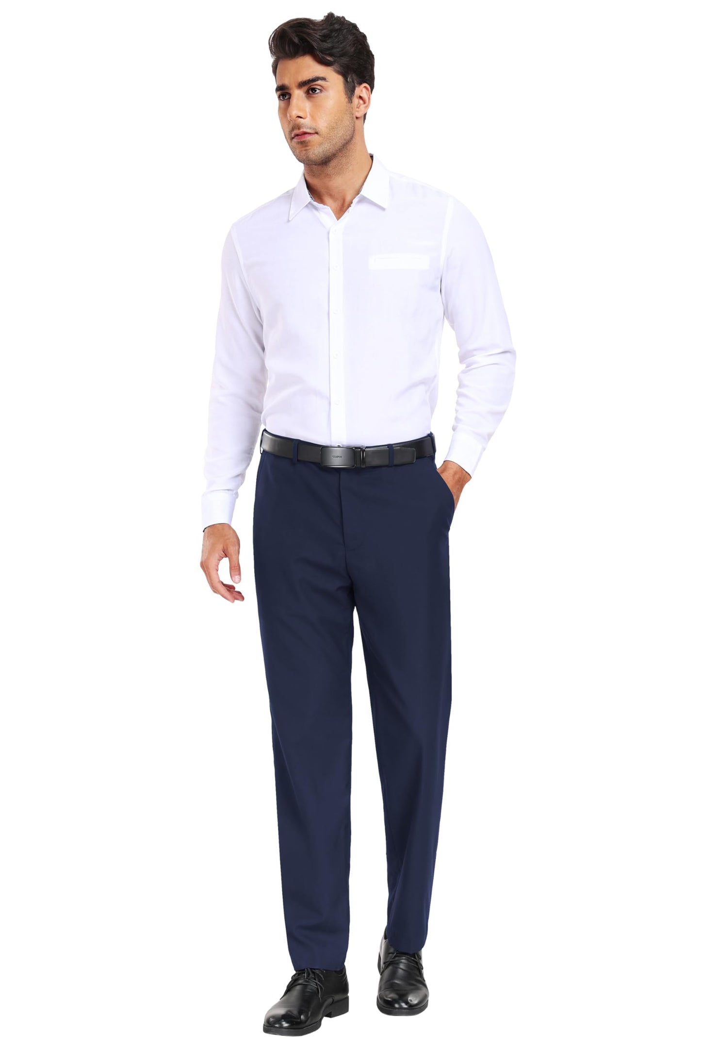 COOFANDY Men Classic Fit Dress Pant Casual Wrinkle Flat Front Pant Stretch Suit Pant