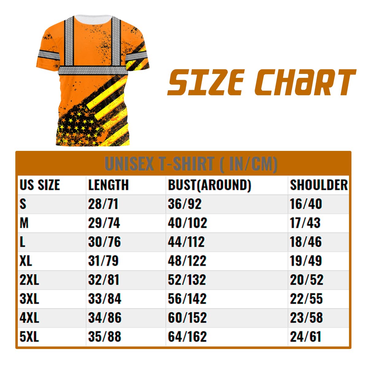 Color US Flag Skull High Visibility Shirt for Men Custom Name Safety Shirts Workwear for Patriotic, Runners