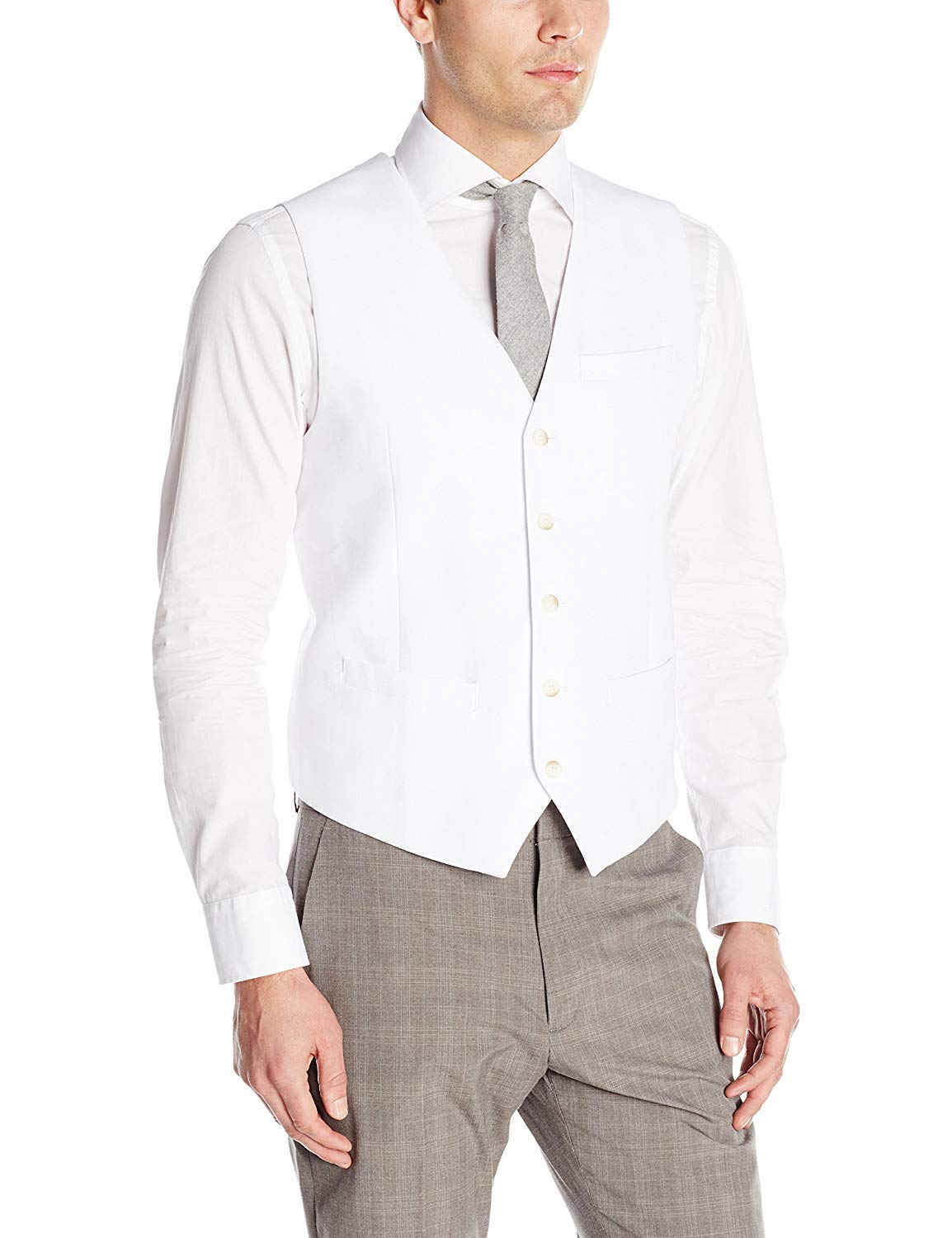 Perry Ellis Men's Linen Suit Vest