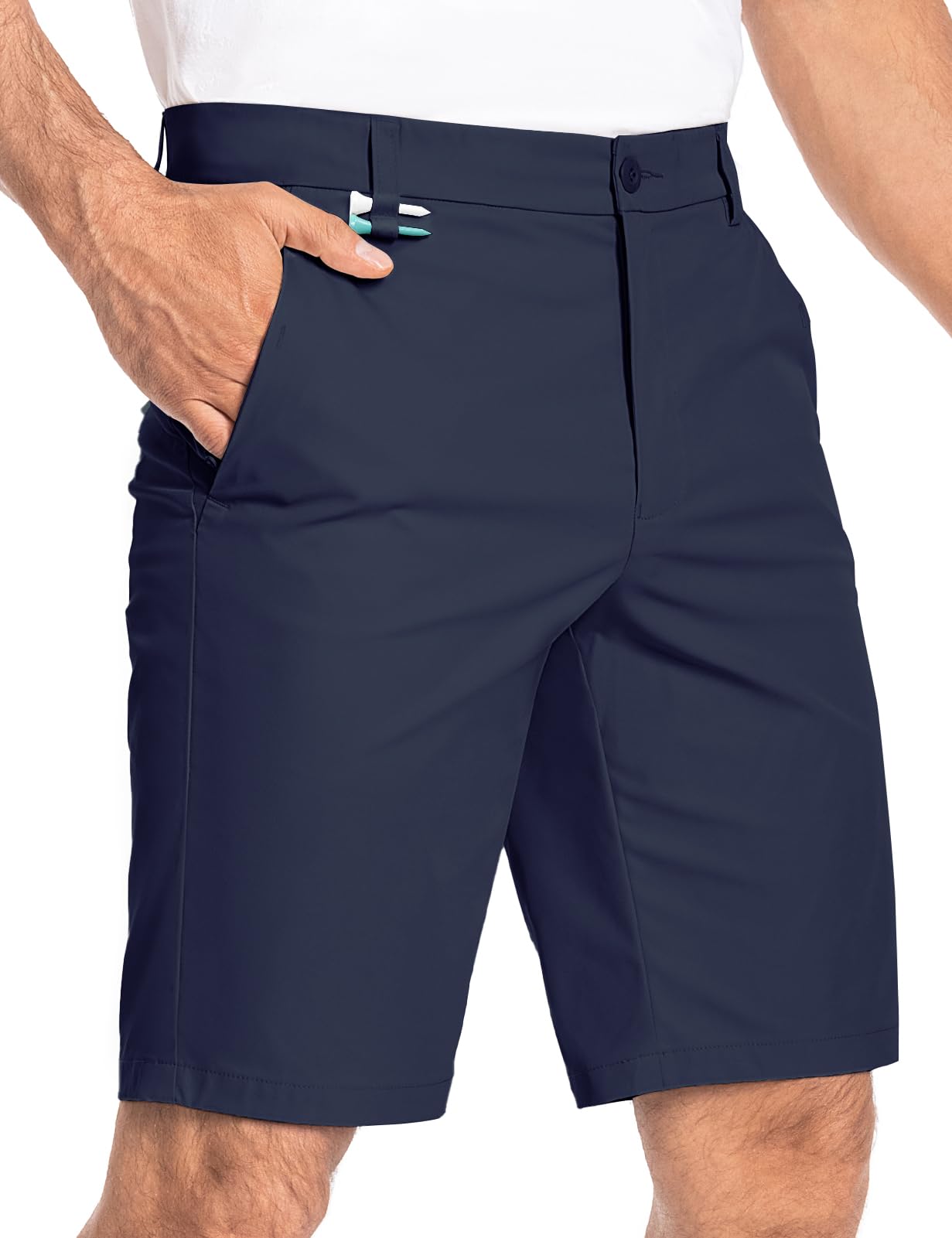 Men's Golf Shorts 7" 10" Dress Casual Shorts Quick Dry Stretch Anti-Wrinkle Work Hybrid Chino Shorts with 4 Pockets