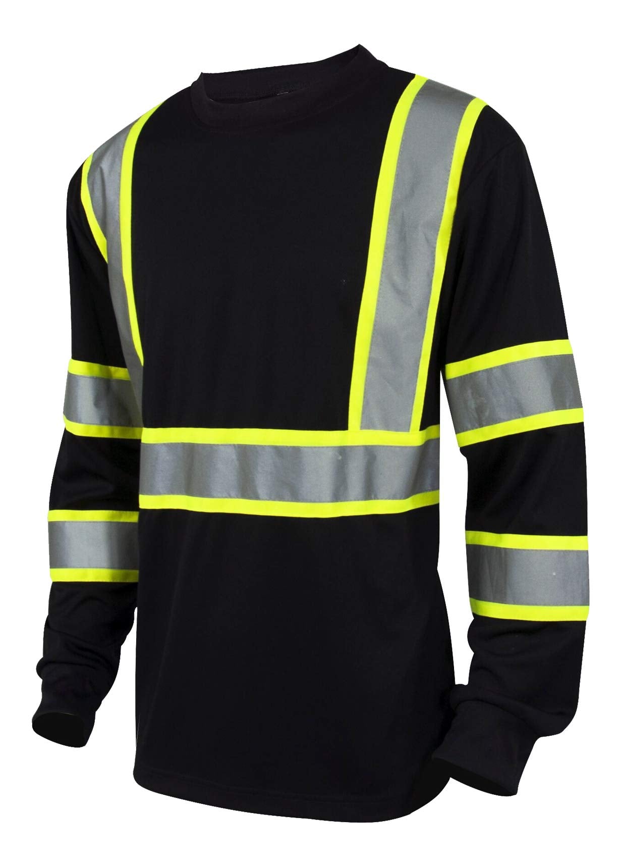 L&M Hi Vis Class 3 T Shirt Reflective Safety Black Short Long Sleeve HIGH Visibility 39 55