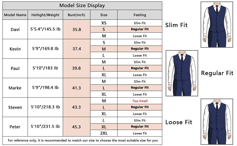 HISDERN Men's Suit Vest Plaid Dress Vest for Men Slim Fit Formal Business Waistcoat Tuxedo V-Ncek Solid Vest for Wedding