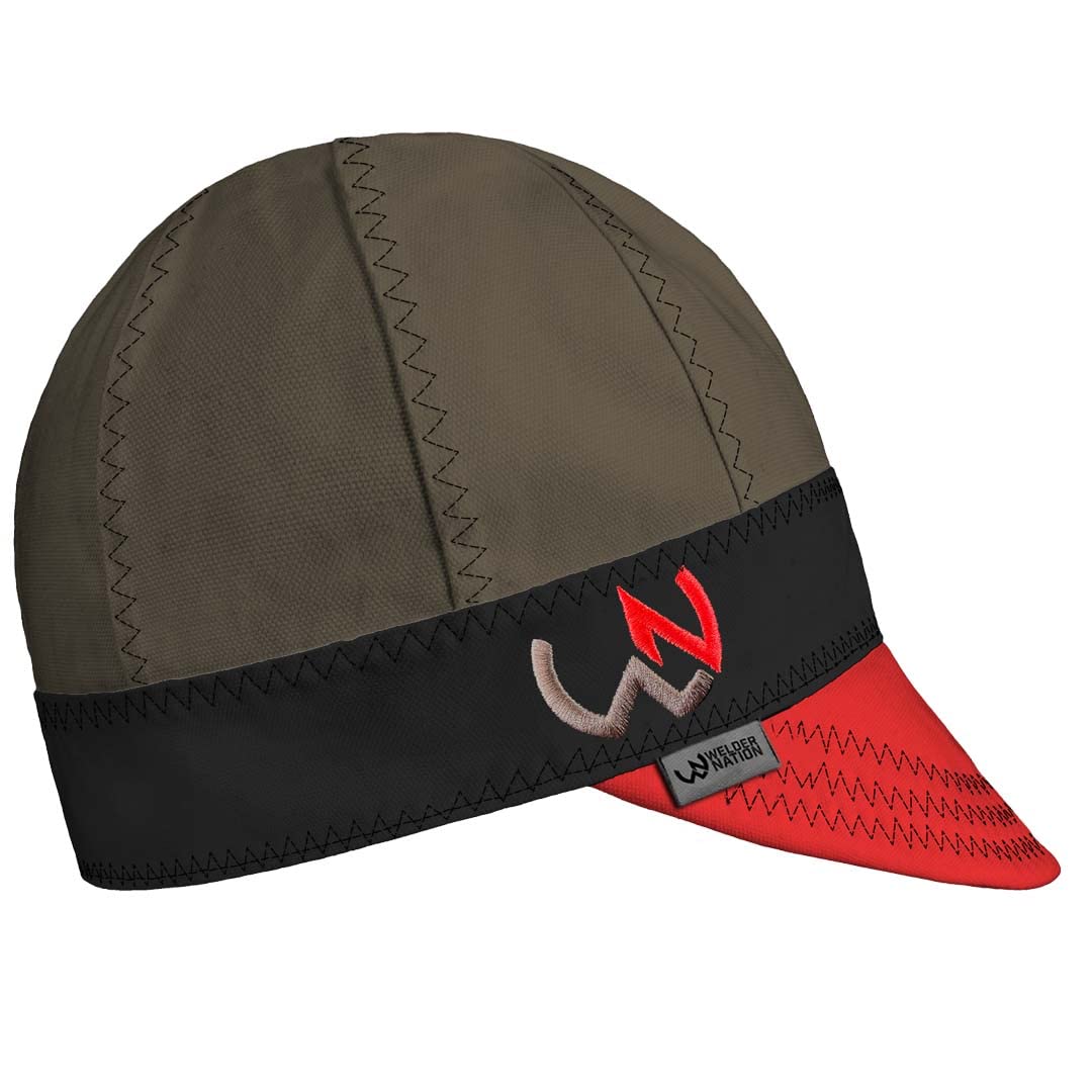 Welder Nation 8 Panel Soft, 10 oz Light Weight Cotton Welding Cap, Durable for Safety and Protection While Welding. Stick ARC