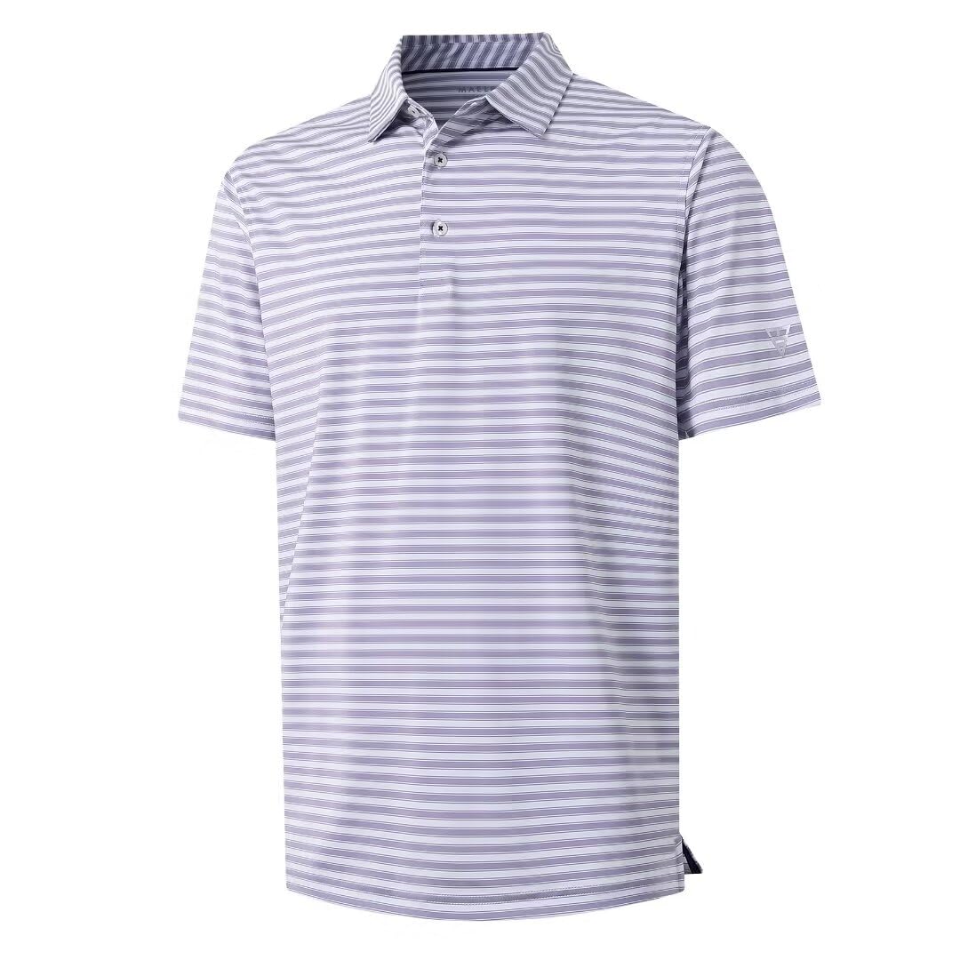 M MAELREG Golf Shirts for Men Short Sleeve Dry Fit Casual Striped Performance Moisture Wicking Collared Mens Polo Shirts