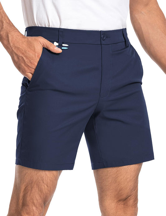 Men's Golf Shorts 7" 10" Dress Casual Shorts Quick Dry Stretch Anti-Wrinkle Work Hybrid Chino Shorts with 4 Pockets