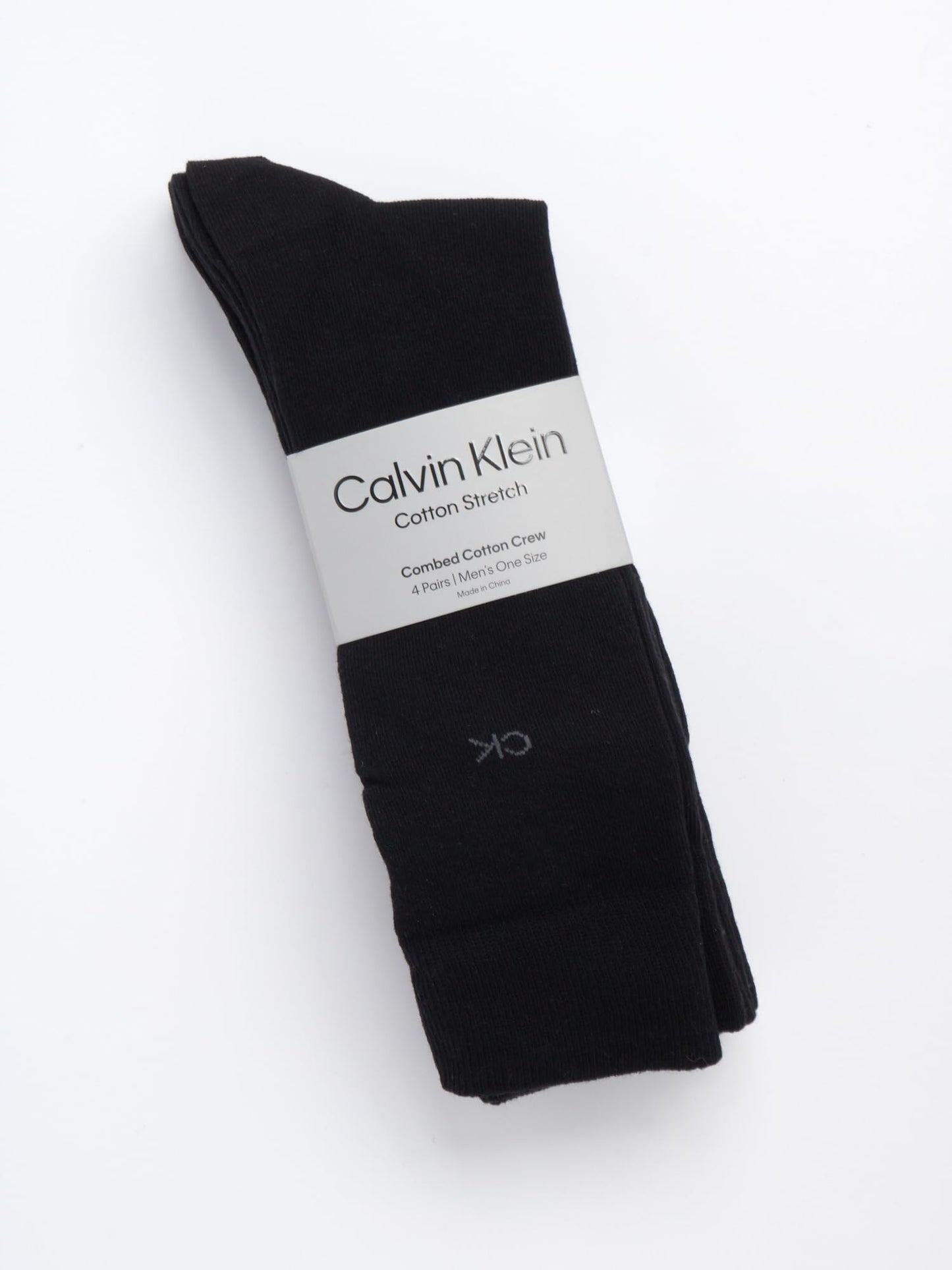 Calvin Klein Men's Crew Socks - 4 Pack Lightweight Combed Cotton Blend Dress Socks - Breathable Socks for Men (7-12)