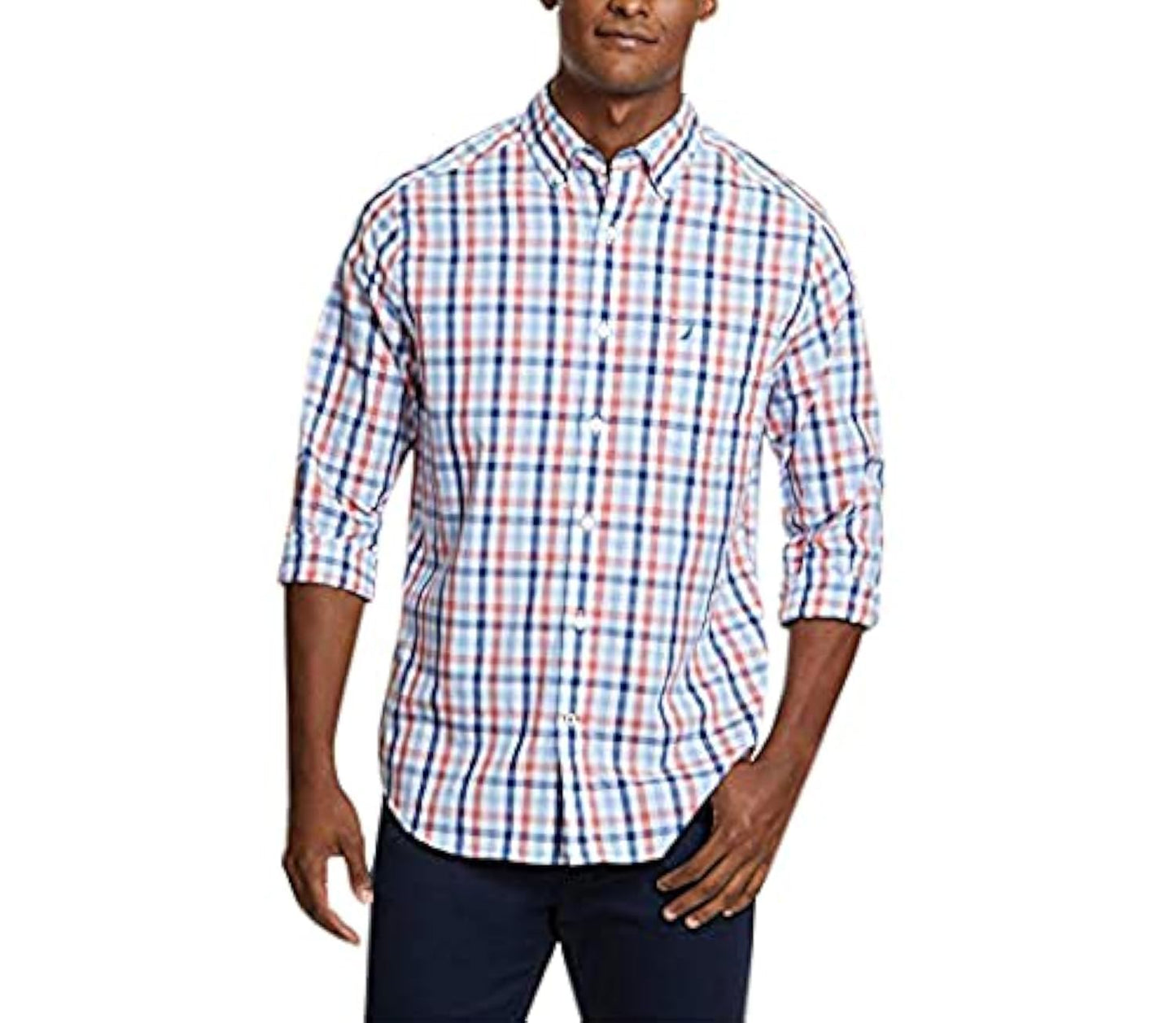 Nautica Men's Wrinkle Resistant Long Sleeve Button Front Shirt