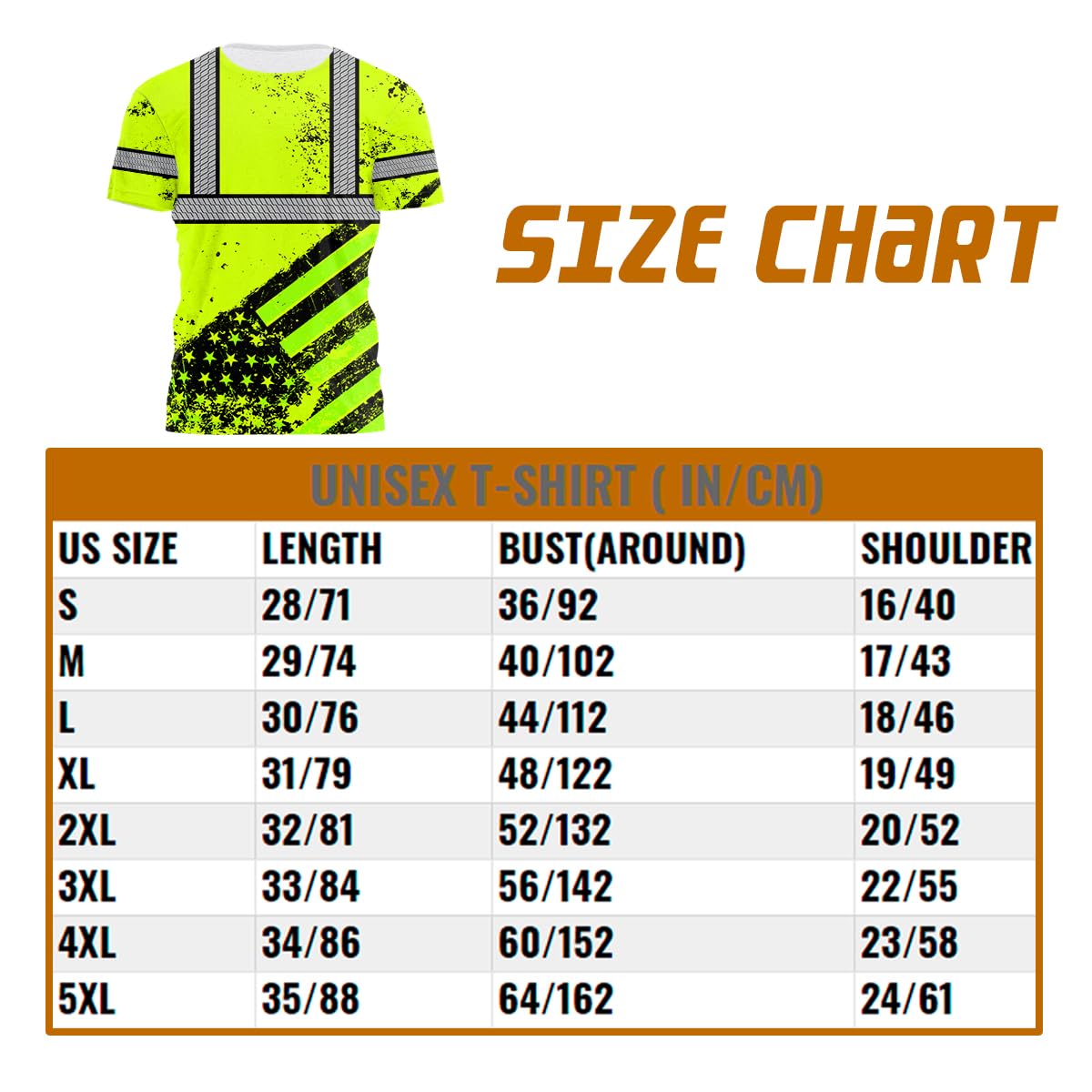 Color US Flag Skull High Visibility Shirt for Men Custom Name Safety Shirts Workwear for Patriotic, Runners