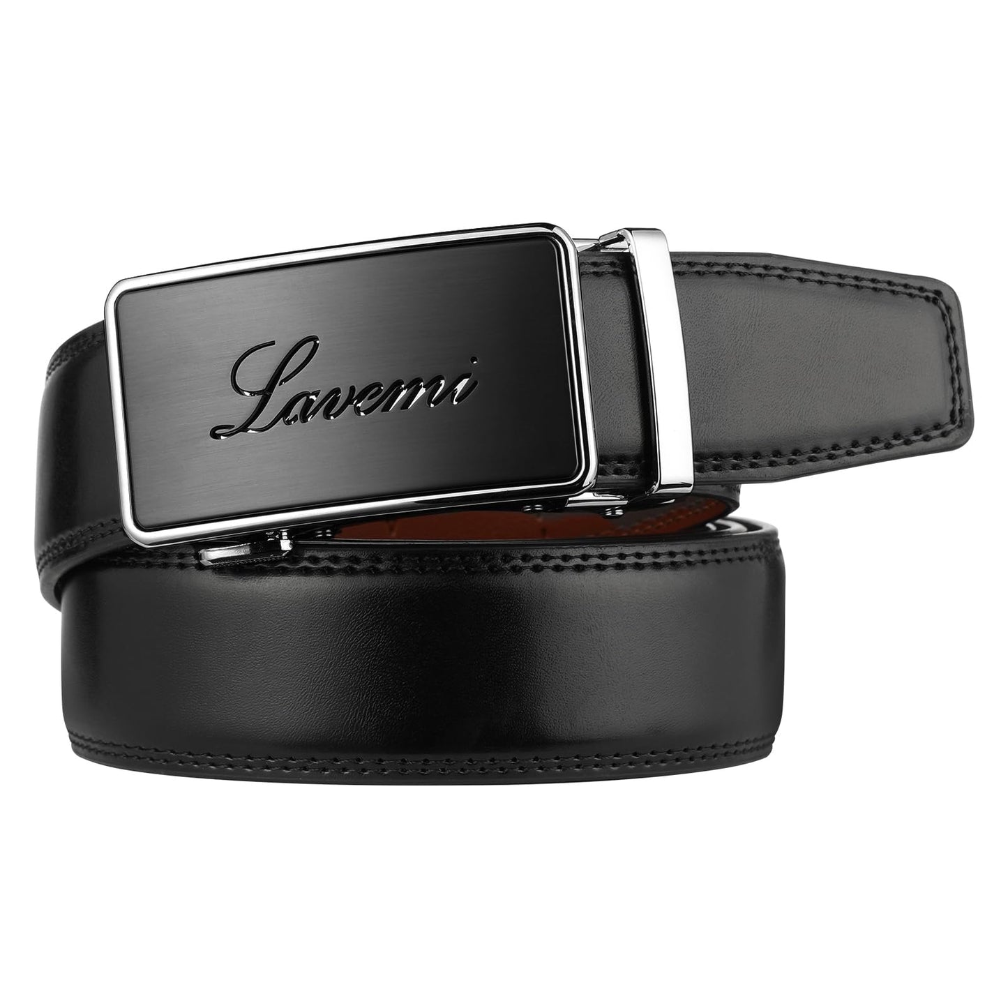 Lavemi Men's Real Leather Ratchet Dress Casual Belt, Cut to Exact Fit,Elegant Gift Box