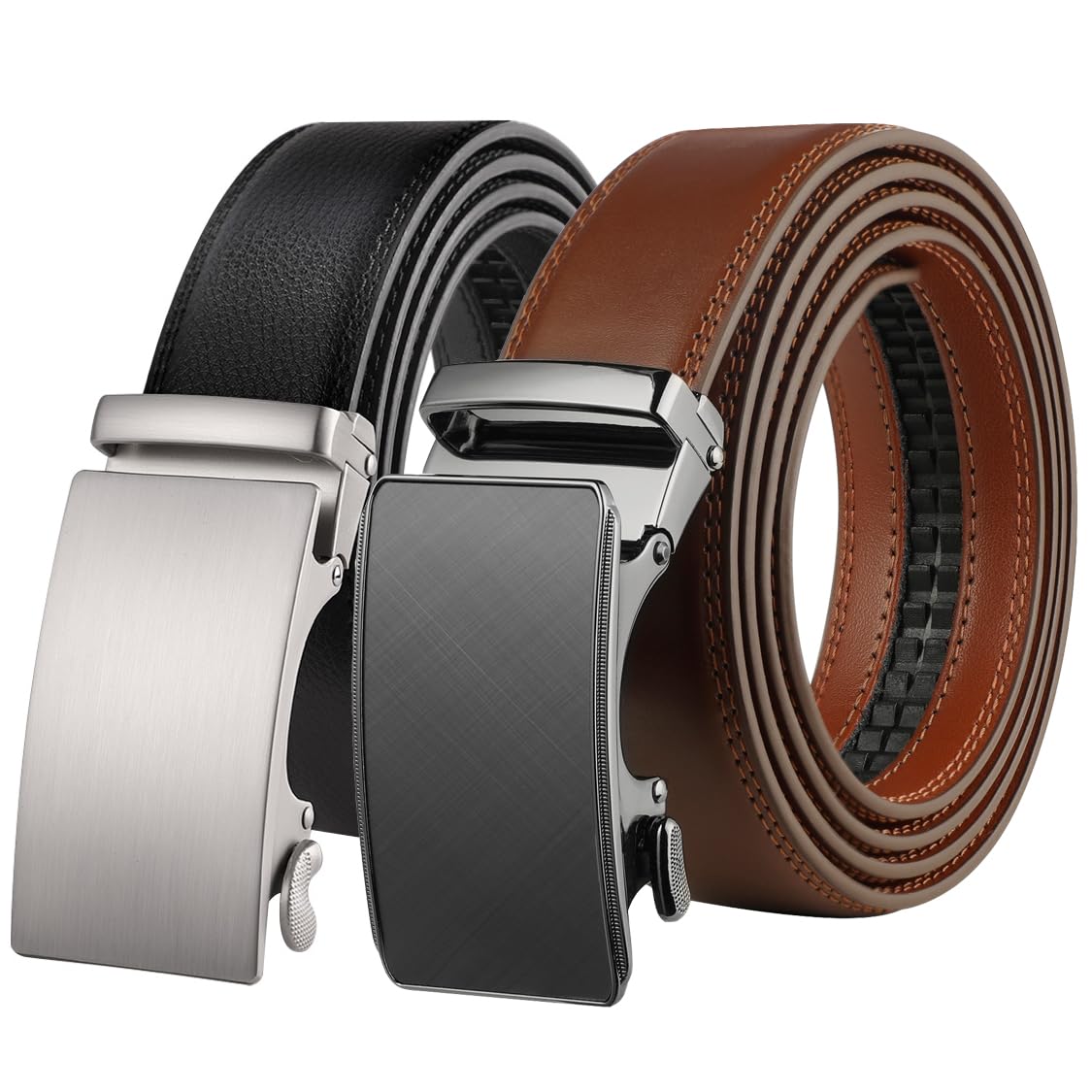 Lavemi Men's Real Leather Ratchet Dress Casual Belt, Cut to Exact Fit,Elegant Gift Box