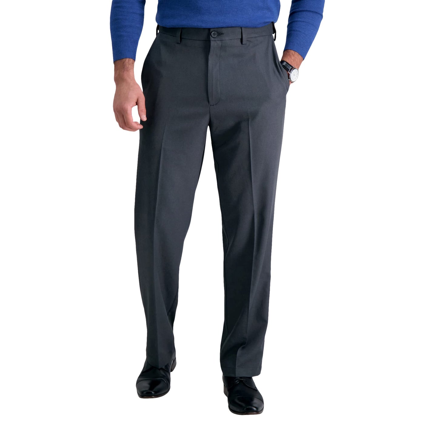 HAGGAR Mens Cool 18 Pro Classic Fit Flat Front Casual Pant Regular and Big & Tall Sizes