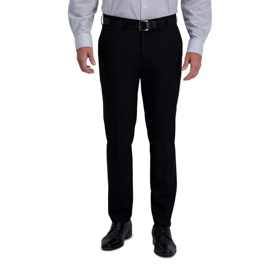 HAGGAR Mens 4 Way Stretch Slim Fit Flat Front Dress Pant