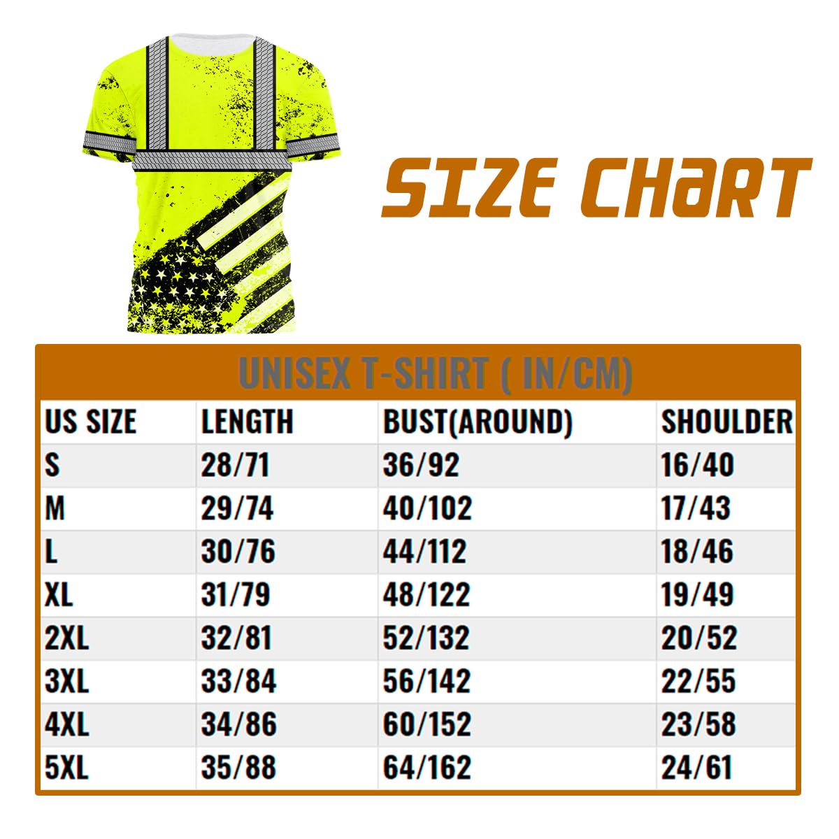 Color US Flag Skull High Visibility Shirt for Men Custom Name Safety Shirts Workwear for Patriotic, Runners