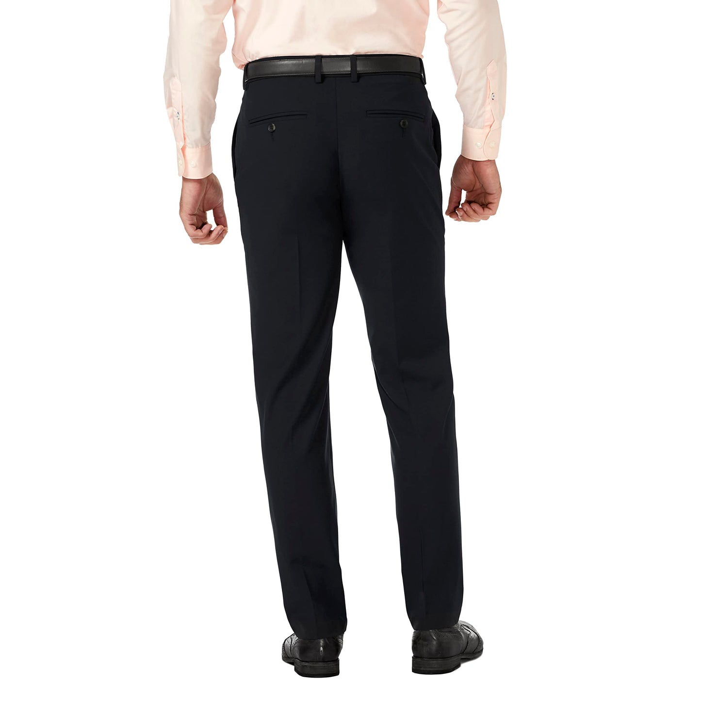 HAGGAR Mens 4 Way Stretch Slim Fit Flat Front Dress Pant