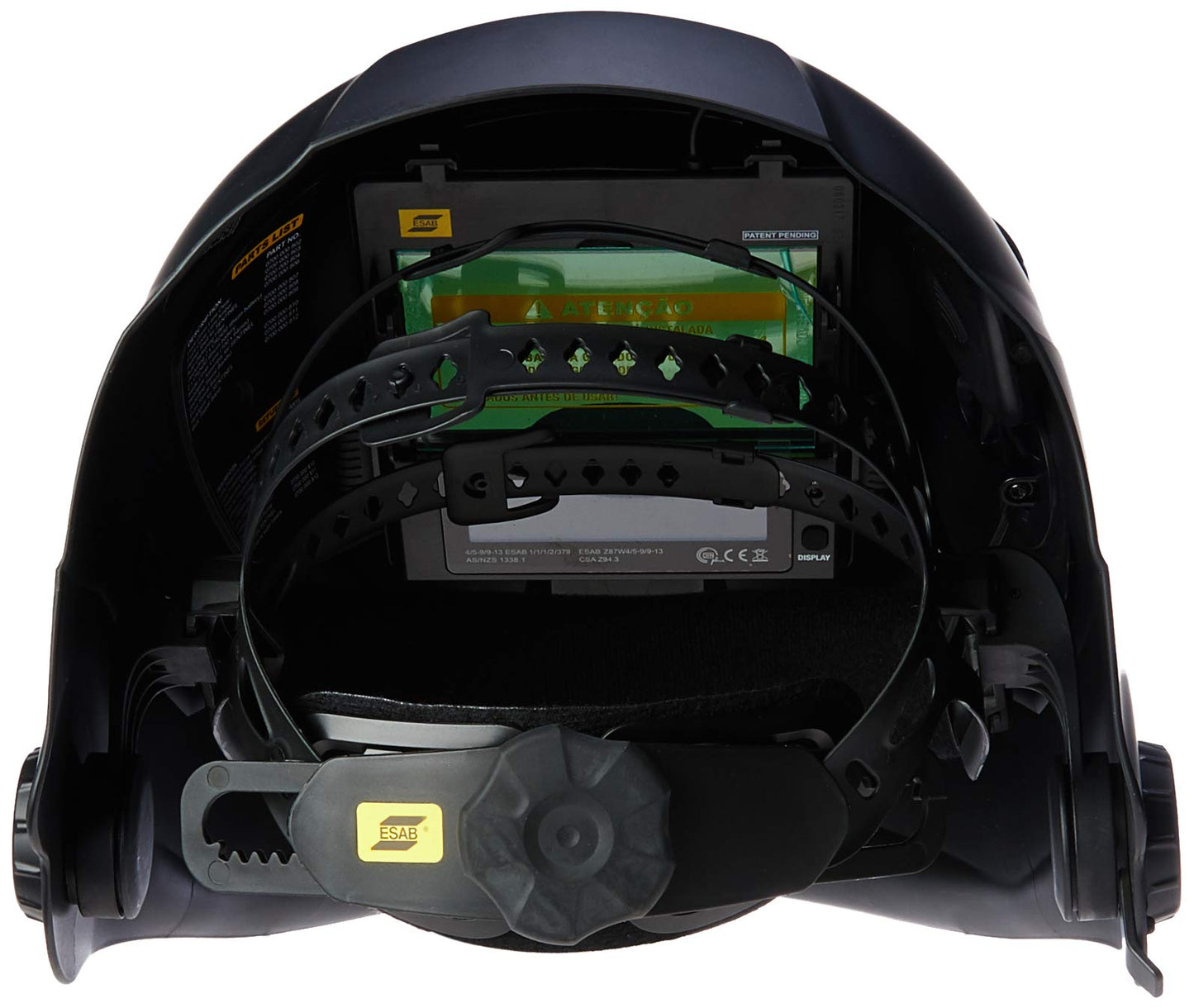 ESAB 0700000800 Sentinel A50 Welding Helmet, Black Low-Profile Design, High Impact Resistance Nylon, Infinitely-Adjustable, Color Touch Screen Controls, 3.93" x 2.36" Viewing Lens