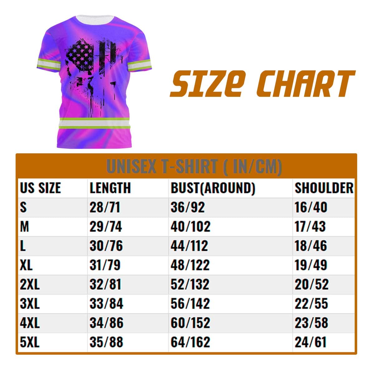 Color US Flag Skull High Visibility Shirt for Men Custom Name Safety Shirts Workwear for Patriotic, Runners