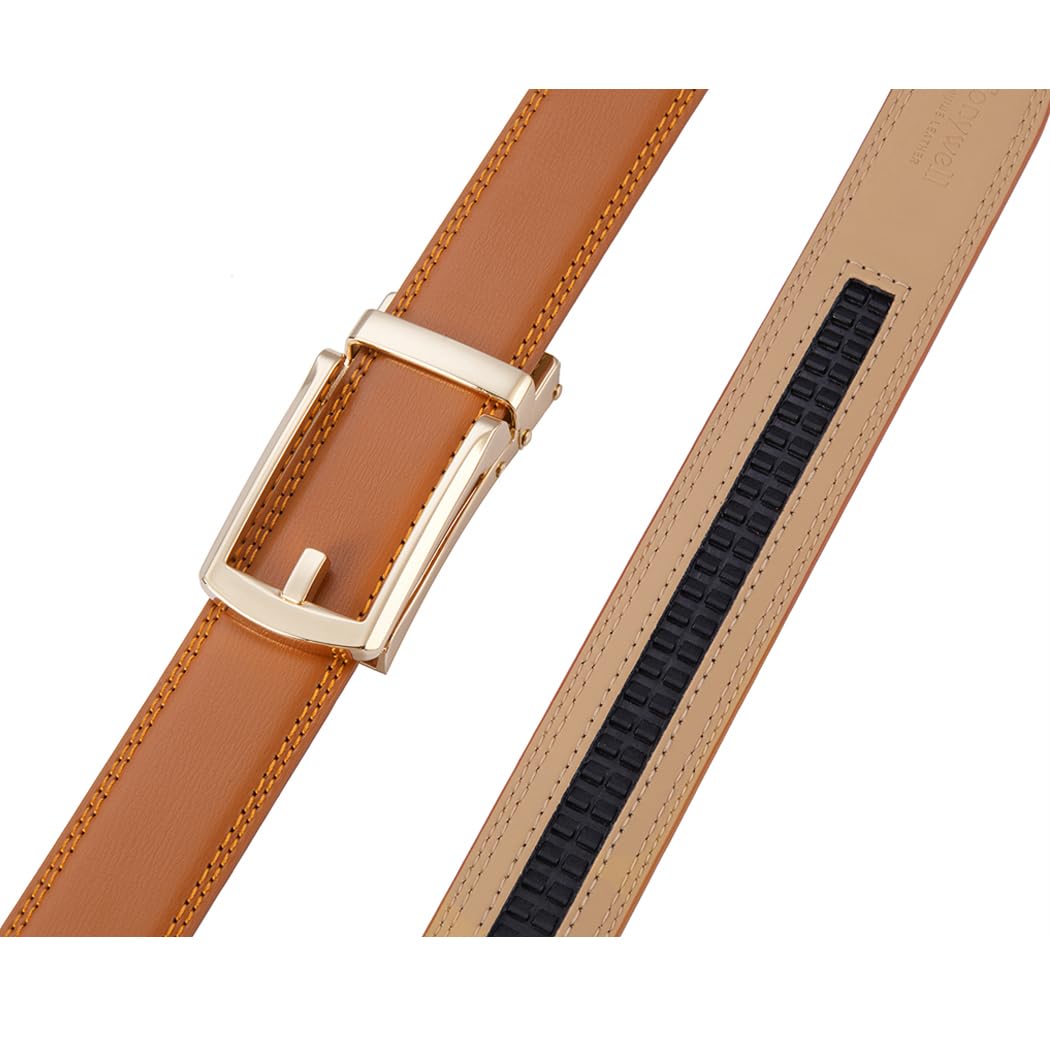 Mens Leather Ratchet Belts with Click Buckle Perfect Fit Dress Belt 30mm Wide