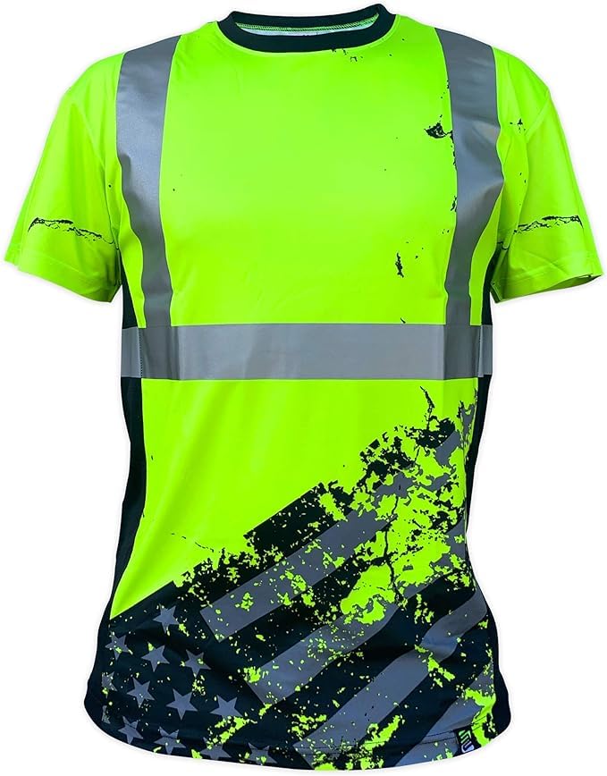 SafetyShirtz Hi Vis Work Shirts - SS360 American Grit High Visibility Shirt - Breathable ANSI Class 2 Safety Shirt