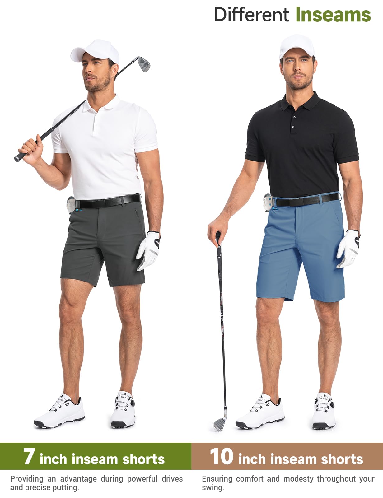 Men's Golf Shorts 7" 10" Dress Casual Shorts Quick Dry Stretch Anti-Wrinkle Work Hybrid Chino Shorts with 4 Pockets