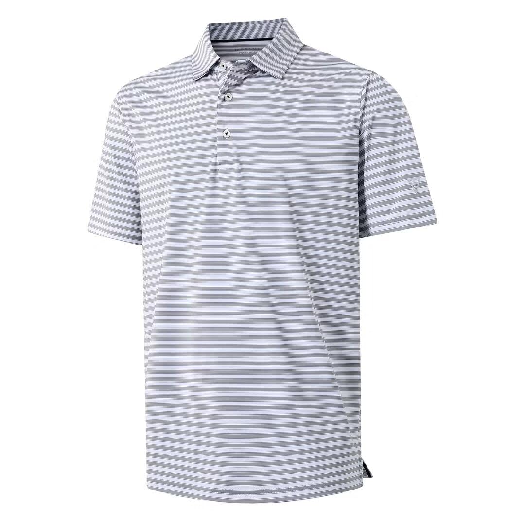 M MAELREG Golf Shirts for Men Short Sleeve Dry Fit Casual Striped Performance Moisture Wicking Collared Mens Polo Shirts