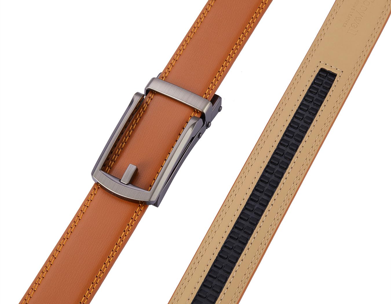 Mens Leather Ratchet Belts with Click Buckle Perfect Fit Dress Belt 30mm Wide