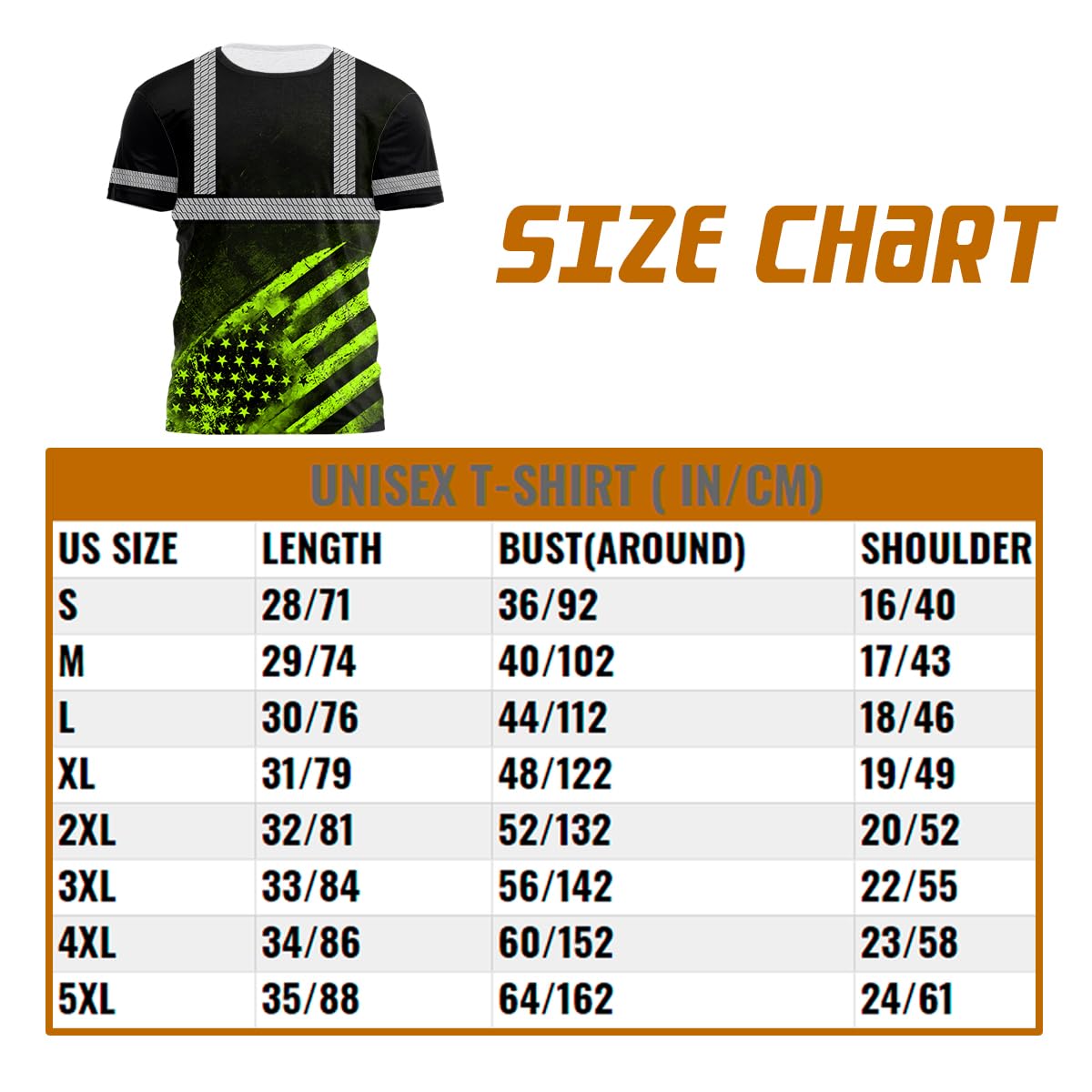 Color US Flag Skull High Visibility Shirt for Men Custom Name Safety Shirts Workwear for Patriotic, Runners