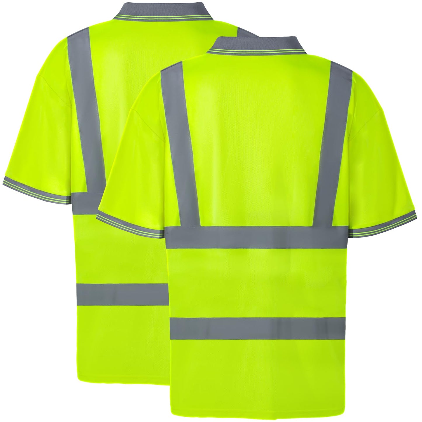 ProtectX High Visibility Short Sleeve Reflective Safety T-Shirt, Men's Heavy Duty Breathable Hi Vis Shirts, Class 2 Type R