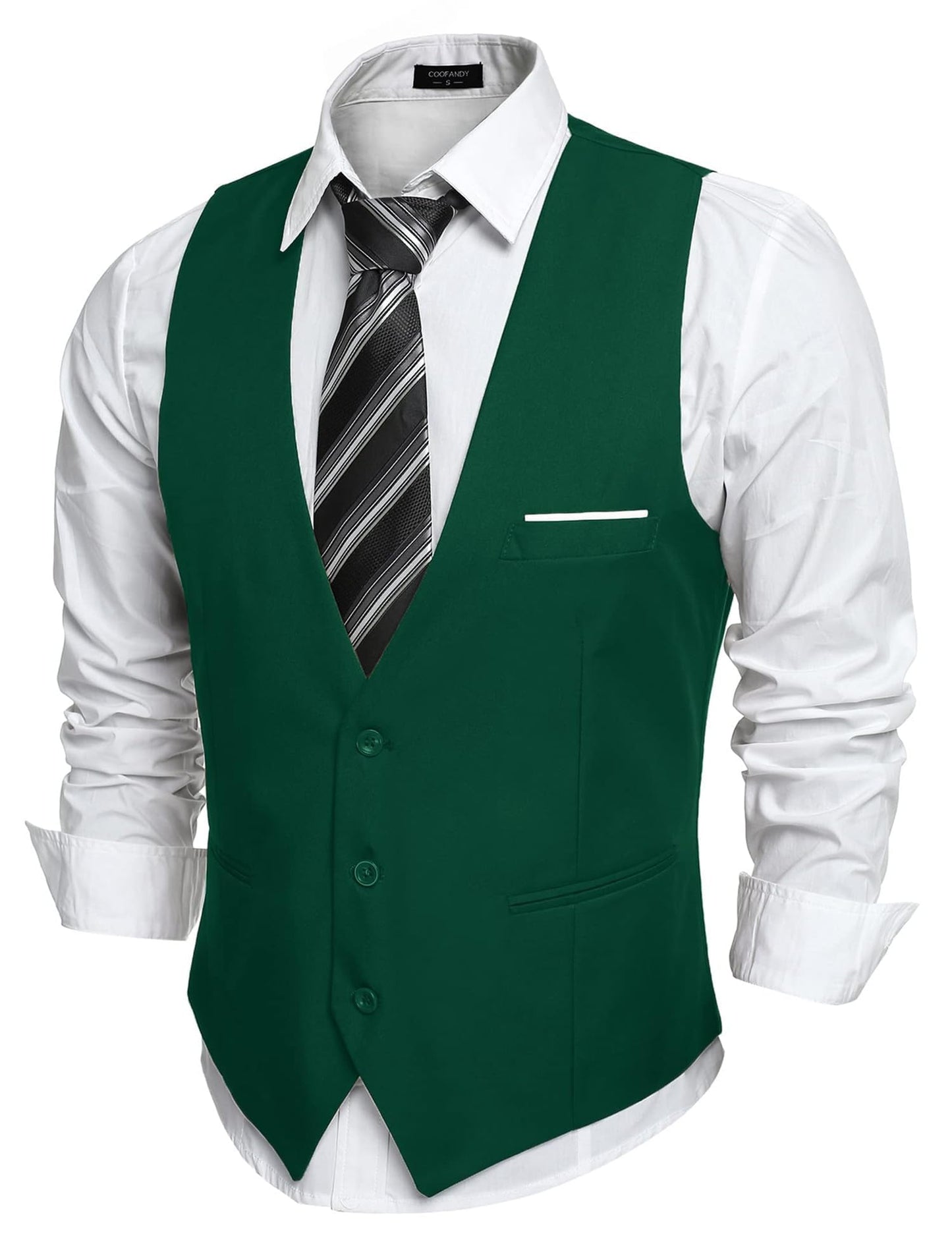 COOFANDY Men's Formal Suit Vest Slim Fit Casual Business Dress Waistcoat Vest