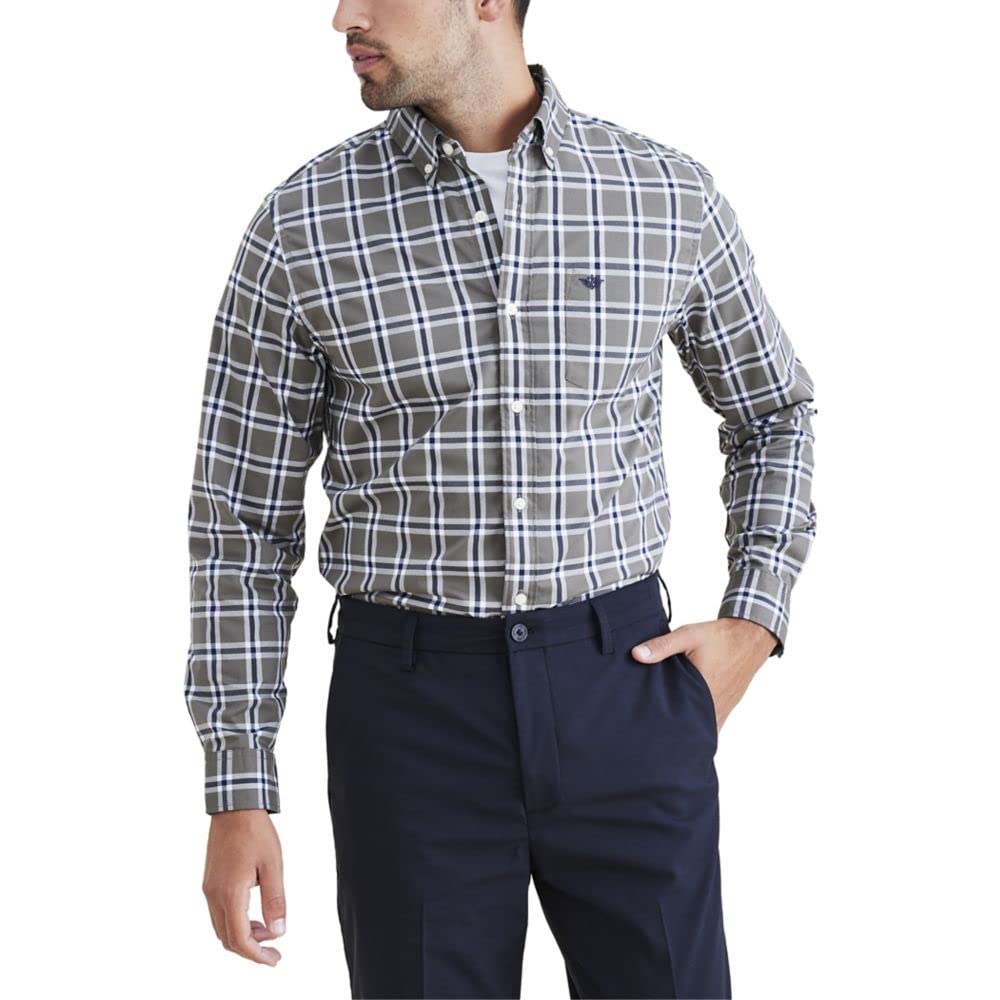 Dockers Men's Classic Fit Long Sleeve Signature Comfort Flex Shirt (Standard and Big & Tall)