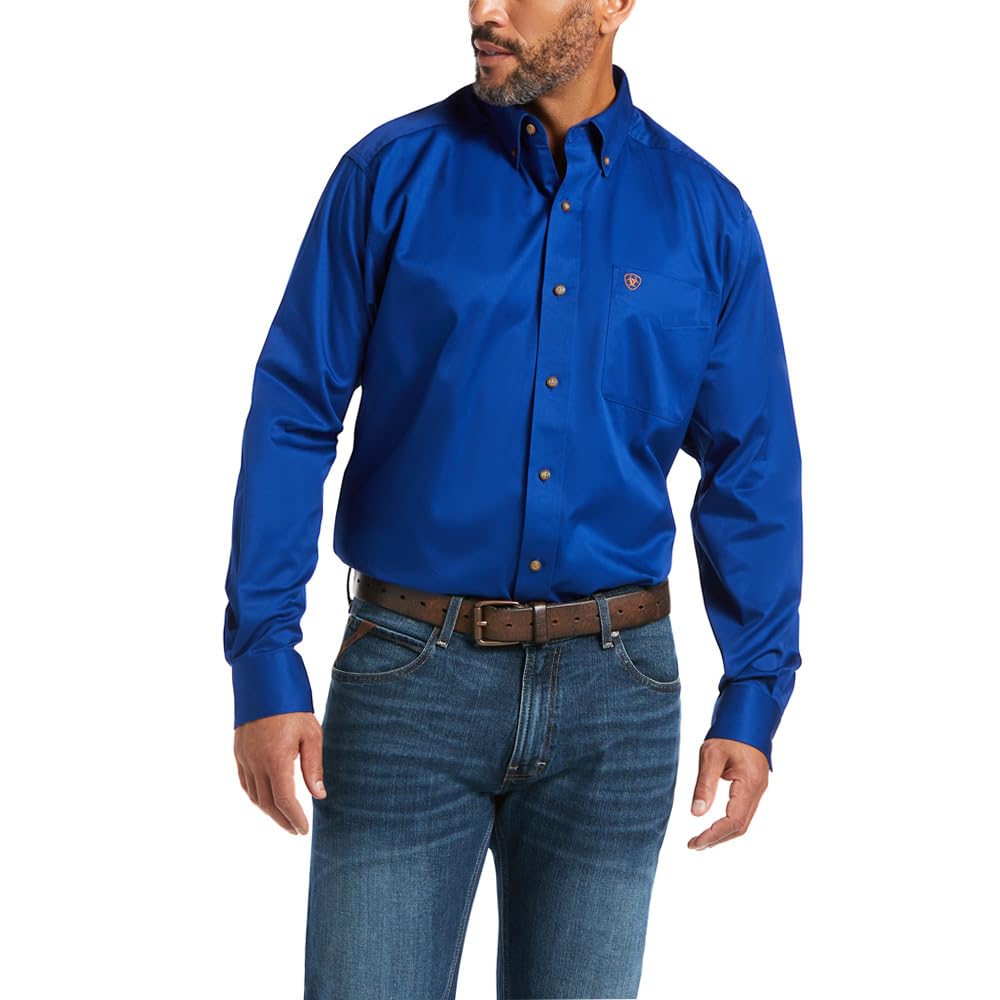 Ariat Solid Twill Classic Fit Shirt - Men's Long Sleeve Western Button-Down