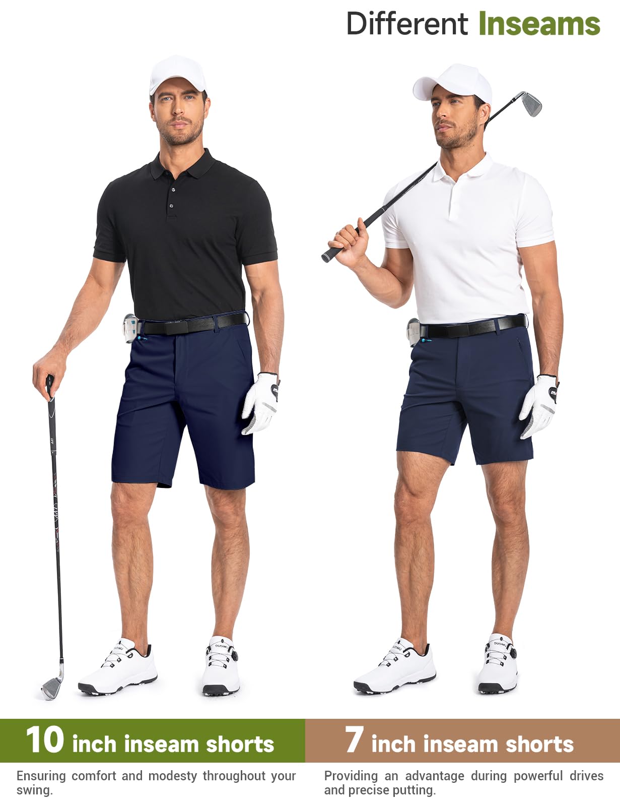 Men's Golf Shorts 7" 10" Dress Casual Shorts Quick Dry Stretch Anti-Wrinkle Work Hybrid Chino Shorts with 4 Pockets