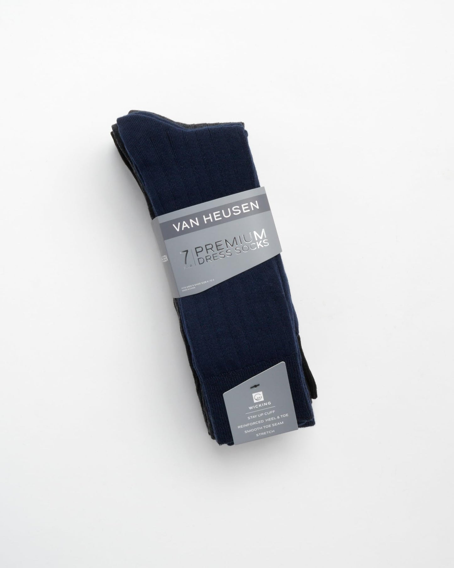 Van Heusen Men's Dress Socks - Lightweight Mid-Calf Crew Dress Socks (7 Packs)