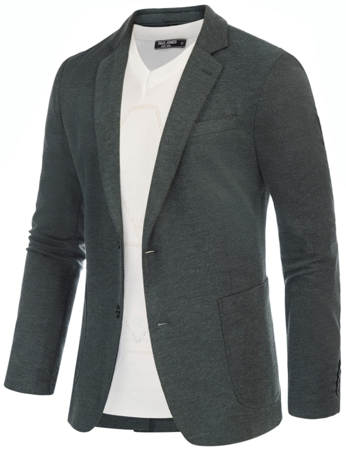 PJ PAUL JONES Men's Casual Knit Blazer Suit Jackets Two Button Lightweight Unlined Sport Coat