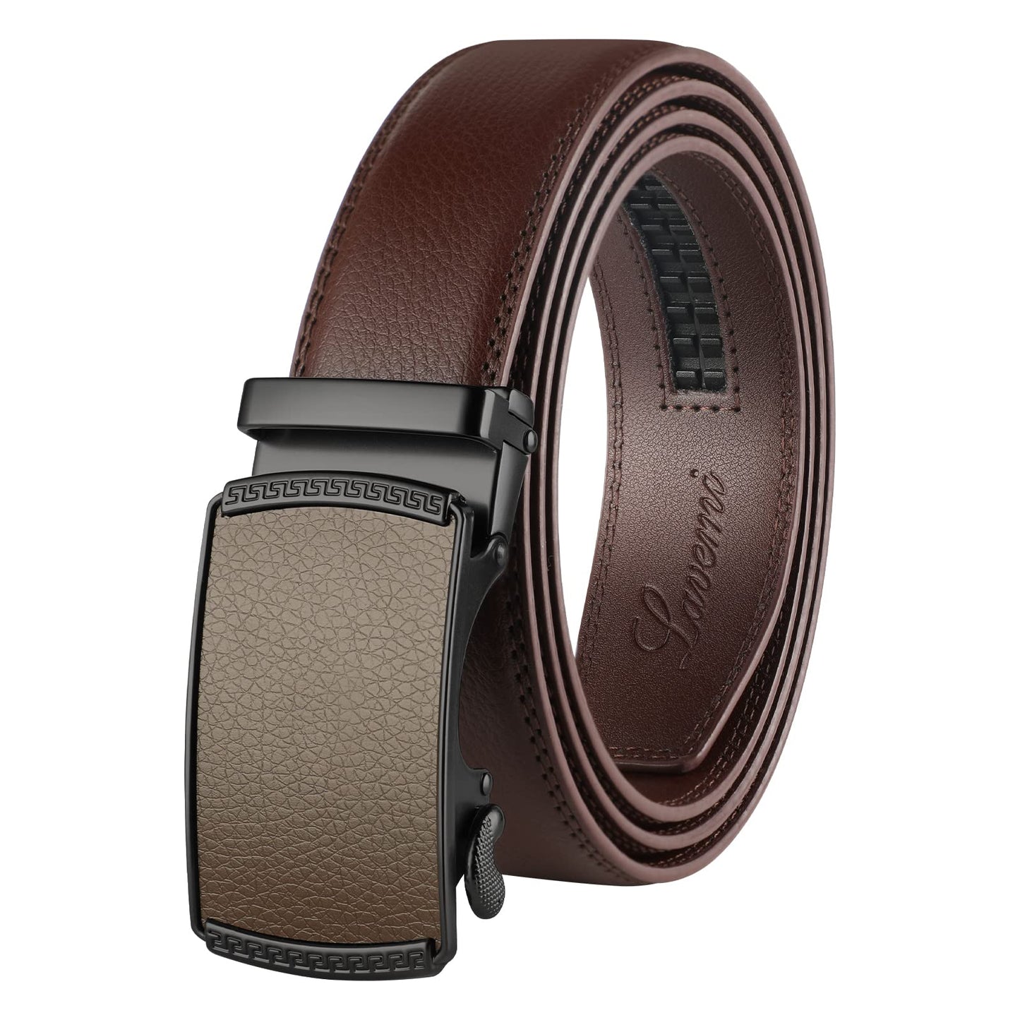 Lavemi Men's Real Leather Ratchet Dress Casual Belt, Cut to Exact Fit,Elegant Gift Box