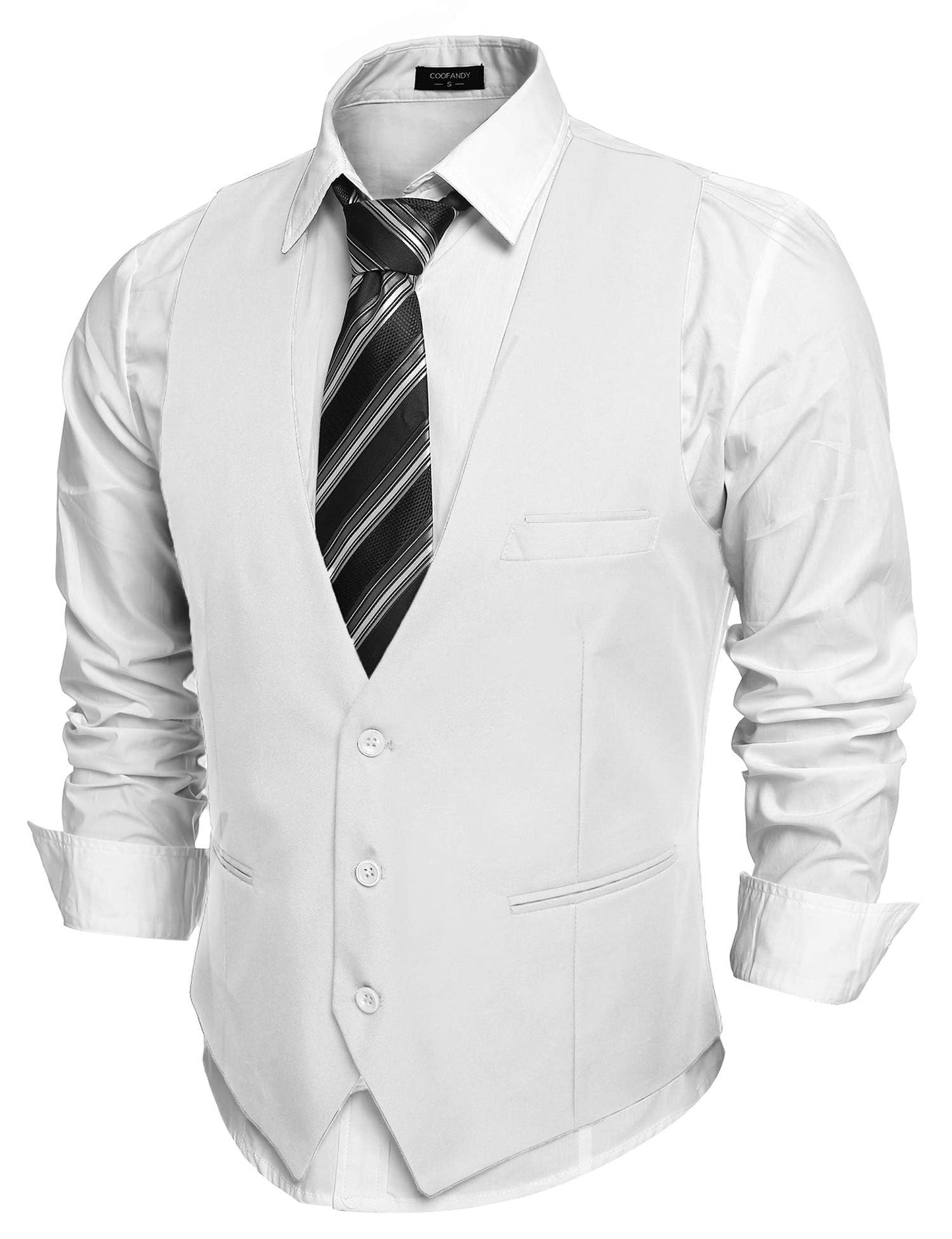 COOFANDY Men's Formal Suit Vest Slim Fit Casual Business Dress Waistcoat Vest